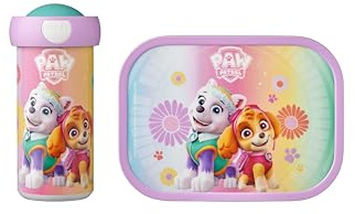 Mepal - Lunch Set Campus - Lunch Set For Children with School Beaker & Lunch Box - Lunch Set for School or On The Go - Dishwasher Safe & BPA-free - 300 ml + 750 ml - Paw Patrol Girls