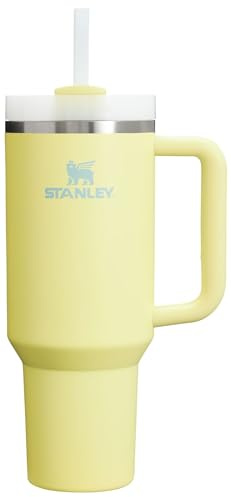 Stanley Quencher H2.0 FlowState vakuumisolierter Becher aus Edelstahl mit Deckel und Trinkhalm, für Wasser, Eistee oder Kaffee, Smoothie und mehr, Pampelmuse, 1,2 l