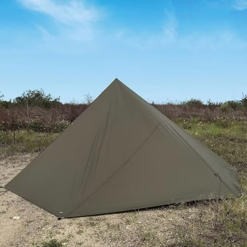 Camping Tarp 3X3 3X4 Ultraléger Bâche Anti-Pluie Imperméable Toile De Tente Anti-UV Ripstop Bache Bivouac Léger Portable La Protection ​Contre La Pluie La Neige Abri de Randonnée (Vert Olive, 3x3M)