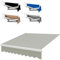 Markisenstoff Markise mit Volant 3/4/5 X 1.5 M, Balkon Markise Wasserabweisend & Sonnenschutz Ersatz Markisentuch, Wasserabweisend, Markisenbespannung Ersatzstoff, Schwarz/Grau/Blau/Braun(Gray,(6.6x5f