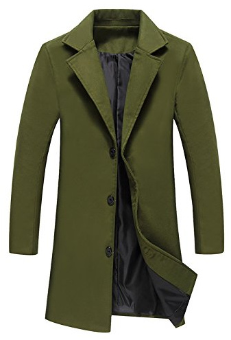 YuanDiann herr lång ullrock höst vinter slim fit yllejacka casual business trenchcoat rock vinterjacka en rad vindjacka mode revers dufflecoat övergångsjacka