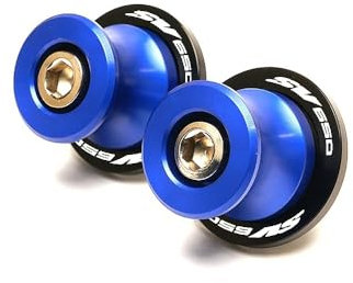 NFNVEKESD Diábolos para Moto Carretes Basculantes Aluminio CNC Motocicleta Soportes Deslizantes Deslizadores Brazo Basculante De Tornillo para Suzu&ki para SV650/S para SV650S para SV 650(S Blue)