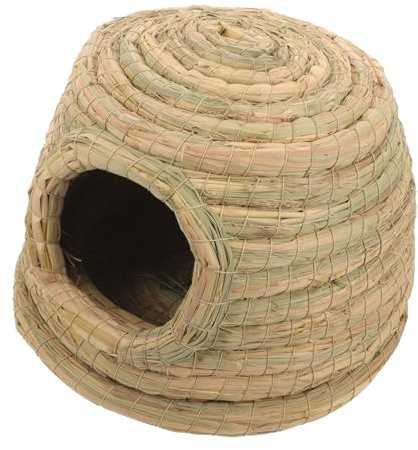 Toyvian Bunny Nest Grass House Natural Woven Bed for Rabbits Guinea Pigs and Hamsters and Playhouse for Resting and Sleeping Small