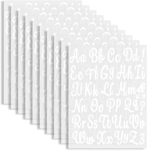 White Iron on Letters for Clothes, 10 Sheets 570 Pcs Heat Transfer Iron on Letters for Clothes, Bags, Hats, Backpack, Jerseys, T-Shirts DIY