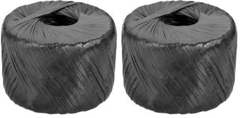 PATIKIL Cuerda de plástico de nailon de poliéster de 400 m, 2 piezas de cordel para el hogar, para jardinería, embalaje, manualidades, bricolaje, color negro
