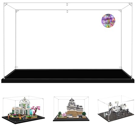 Transparent Vitrine 40x30x25,3mm Acrylique Anti Poussière Boîte de Présentation pour Harry Potter Chateau Poudlard 76419 Himeji Château 21060 Maison Blanche Neige 43242