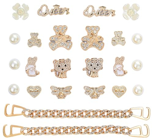 Jyrmstore Bling Shoe Charms for Women,Flower Pearl for Clogs Sandals Charms