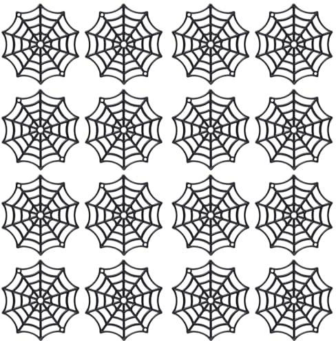MUELODSIC Telarañas de Plástico Negras para Halloween 200 Piezas Decoraciones Espeluznantes para Interiores y Exteriores Red Artificial Reutilizable para Fiesta y Manualidades