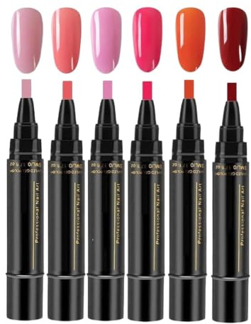 6 Piezas Esmalte De Secado Rapido Rotuladores 8ml - Bolígrafos Para Uñas De Gel - Rotuladores Para Uñas Para Niñas - Portátiles Marcadores Para Arte De Uñass Para Chicas Adolescentes Madres Salón