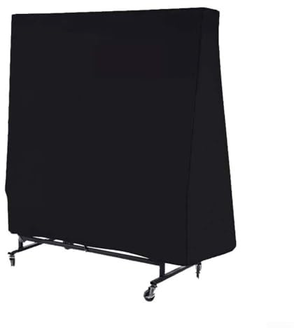 Cubierta de mesa de ping pong impermeable 420D protección al aire libre para mesas plegables con rejillas de ventilación, negro 165x70x185cm