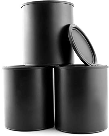 Black Plastic Paint Cans (3-Pack); Quart Size Cans for Paints & Varnishes or Crafts & Gifts