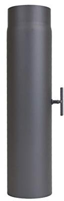 LANZZAS Ofenrohr 500 mm Verlängerung mit Drosselklappe - im Durchmesser Ø 120 mm - Farbe: gussgrau - Rauchrohr mit Klappe