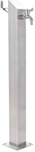 Festnight Colonne d'eau en Acier Inoxydable avec Robinet pour extérieur de Jardin argenté