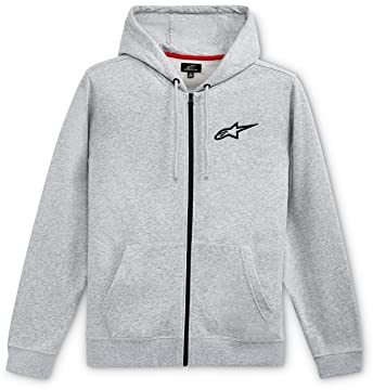 Alpinestars, Ageless Chest Hoodie, Sweatshirt Mit Reißverschluss Und Kapuze, Graue Heather/Schwarz, L, Mann