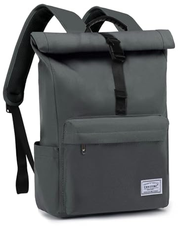 TANTOMI Rucksack Damen Herren, Rucksack Laptop Tasche 15,6 Zoll, Laptop Rucksack Damen Herren weit öffenbar, Rolltop Rucksack wasserdicht,Backpack Daypack für Schule,Fahrradfahren,Freizeit und Reise.