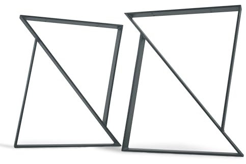 ModernLOFTart Tischbeine Metall Tischkufen 2 Stück - Tischgestell Metall aus 1cm Dickem Flachstahl Gefertigt - Tischfüße für Esstisch, Schreibtischbeine, Konferenztisch Füße