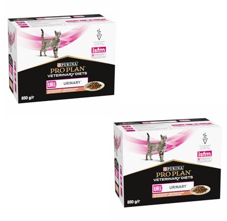 PRO PLAN Veterinary Diets UR St/Ox Urinary Salmone | Confezione Doppia | 2 x 10 x 85 g | Alimento dietetico completo per gatti adulti | Può contribuire alla dissoluzione dei calcoli di struvite
