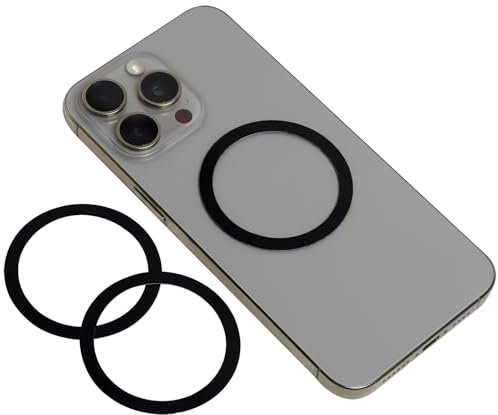 EuAcesry 3 Anillos de Cargador Magnético Movil Universal, Cargador Inalámbrico Anillos 55 mm, para Carga Inalámbrica, para Soporte Magnético de Teléfono de Coche - Negro