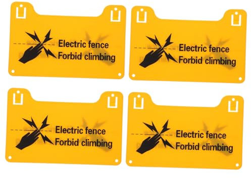BESPORTBLE Carteles De Advertencia Para Eléctricas Señales De Alta Tensión 20 x 12,8 Cm Juego De 4 Material Pvc Resistente Intemperie Instalación Fácil Seguridad Granjas y Hogares