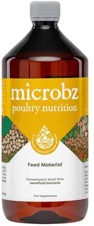 MICROBZ Poultry Nutrition - Liquid Beneficial Microbes for Bird Care, 1L | For chickens, ducks and other birds, add to feed or water, supports digestive health, immunity & egg production, 100% natural