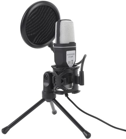 Spelmikrofon med RGB -belysning, Vindtät Popfilter USB -kondensor Mic för PC, Professional Computer Mic Kit for Gaming, Streaming, Videosamtal, Musikskapande