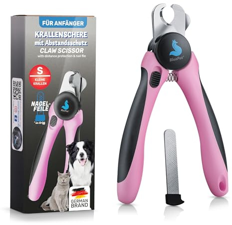 BluePet Coupe-Griffes pour Chien et Chat, Coupe-Ongles avec Securité | Coupe Ongle Efficace des Chiens, Chats & Petits Animaux, Pince Griffe Chien, Coupe Ongle Chat, Ciseaux Griffe + Lime à Ongles