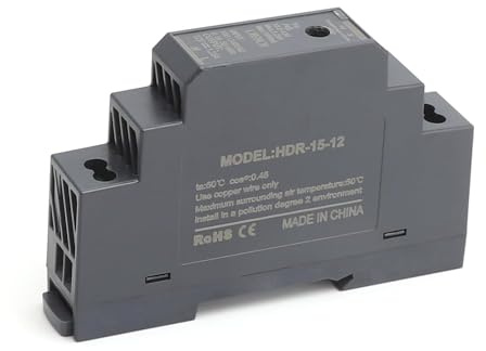 DIN Hutschienen Netzteil 12V 15W Schaltnetzteil Kompaktes Stromversorgung Modul mit einstellbarer Ausgangsspannung & Kurzschluss-Schutz Für Schaltschrank Industrieautomation Klingelanlage