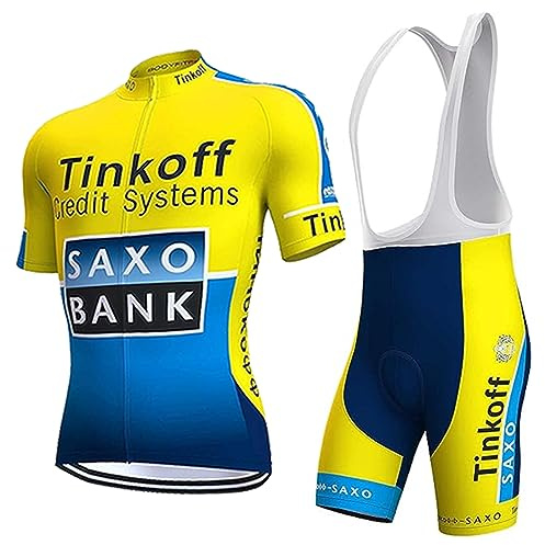 Fenovel Conjunto Ropa Ciclismo Hombre Maillot MTB Manga Corta Verano Camiseta Bici Manga Corto y Culotte Almohadilla de Gel 19D