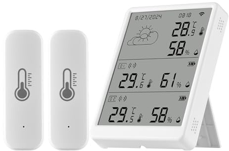 YWBL-WH WiFi Smart Temperaturfuktighetsmätare, Trådlös Inomhustermometer Utomhus med Sensor, Realtidsövervakning för Hemmets Sovrum och Växthus