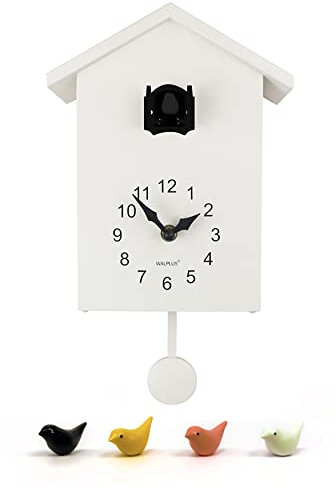 WALPLUS White Cuckoo Black Window Wanduhr Kuckucksuhr Modern Pendeluhr Kinderwecker Dekoration Jahrgang DIY Kinderzimmer Wohnzimmer Heim