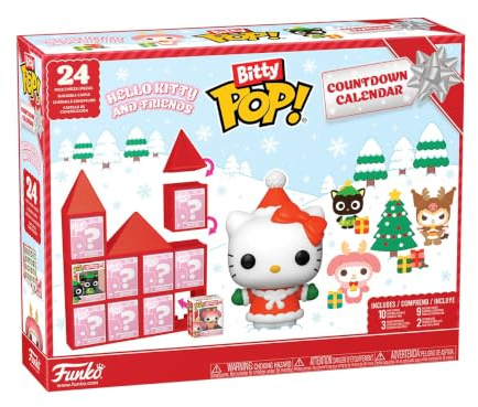 Funko Bitty Pop! Countdown Calendar: Hello Kitty & Friends - Calendrier de l’Avent - 24 Jours de Surprises - De Collection Vinyl Mini Figures - Boîte mystère - Idée Cadeau - Compte à rebours de Noël