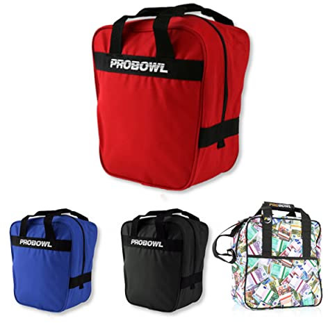 1 Ball Bowling Tasche – Pro Bowl Basic Single Tote – Bowlingbag für Ball Schuhe – Tragbar Schmal – Gepolsterter Ballteller – Leichte Bowlingtasche mit Tragegriffe – Tasche Herren Frauen Kinder - Rot