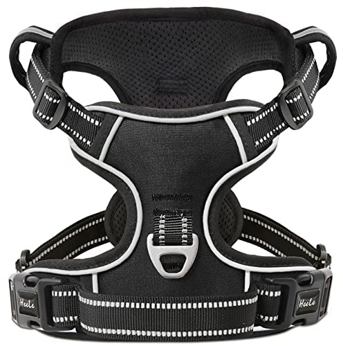 HEELE Hundsele, No-Pull-hundsele, Hundsele Antidrag, Bröstsele för Hundar, Sele för Små, Medelstora och Stora Hundar, Andningsbar, Justerbar, Reflekterande Hundsele Med Vadderat Handtag, Svart, XS | Robust vadderad hundsele sele liten storlek andningsbar liten sele för promenader träning promenader