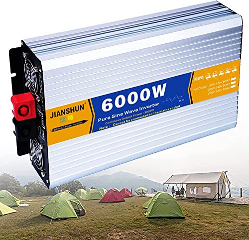 CGLYYDS Inversor Inversor De Onda Sinusoidal Pura De 3000w, 4000w, 5000w, 6000w, 8000w, DC 12v / 24v / 48v a AC 220v AC Convertidor De Voltaje Inversor De Corriente para Automóvil Doméstico,6000W-12V