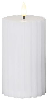 Star LED-Stumpenkerze (1 Stück) – LED-Kerze aus Wachs mit flackernder Flamme, 15 cm x 7,5 cm, Timerfunktion, batteriebetrieben (Batterien nicht enthalten) – für den Innenbereich