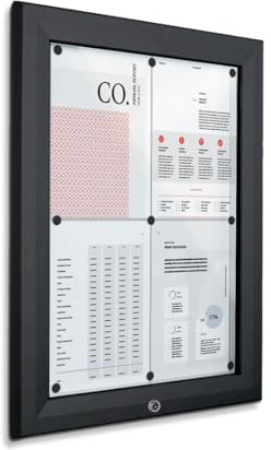 Danieli | Bacheca Certificata per Esterno 50x70 IP56, Vetro di Sicurezza, Ermetica e Antincendio |In Alluminio Colore Antracite, Magnetica con 2 Chiavi | Per Muri e Ringhiere (4xA4)