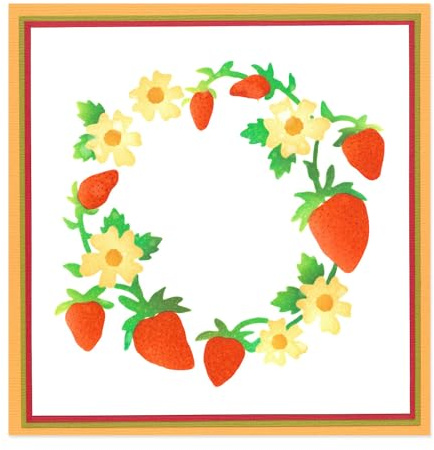 Stencil a strati, ghirlanda di fragole, confezione da 4 pezzi, di Jennifer Ogborn