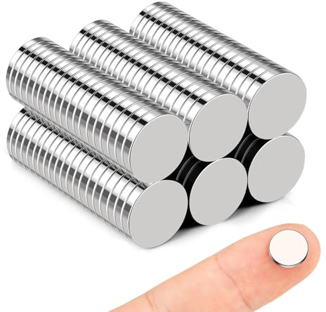 KOBOKO 50 stycken neodymmagneter, 10 x 2 mm, självhäftande, extra starka, för magnettavla, kylskåp