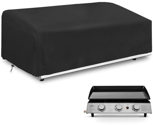 YBYHFAA Schutzhülle für Plancha, 100% wasserdicht 600D Oxford Abdeckhaube für Plancha, Schwerlast Reißfest Housse für Plancha, geeignet für Plancha/Gaskocher, UV-Beständiges (80 * 60 * 25cm,Schwarz)