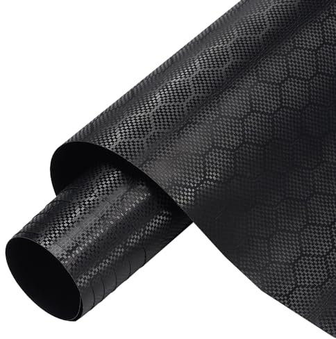 JSCARLIFE Autofolie Muster Waben, Car Wrapping Folie Carbon Wabenmuster Glanz Matt Innen Außen, Autofolie mit luftkanälen, Coole Tunning Vinyl Folie für Auto, Motorrad (30 x 152cm) (Schwarz)