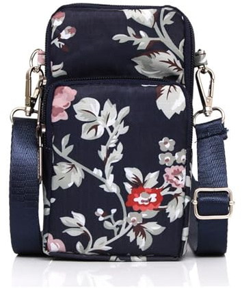 Handytasche Zum Umhängen Damen, Handytasche Mädchen, Handy Umhängetasche, Handy Schultertasche Mini Crossbody Tasche Damentasche für Frauen Kleine Umhängetasche Brieftasche(Blaue Mondblume)