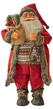 F Fityle Stehende Weihnachtsmann-Puppe, Weihnachtsmann-Figur, Andenken, lebendige Details, Partyzubehör, Weihnachtsdekoration, Tischdekoration für das Büro, 60cm