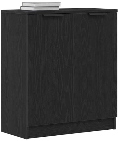 vidaXL Buffet Chêne Noir 60 x 30 x 70 cm Bois d'ingénierie, Salle de séjour, Buffet rectangulaire Moderne, Meuble de Rangement Durable, déco stylée pour Les Repas