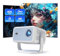 [12000 Lumens Native 1080P Full HD Smart Projector] Electric Focus Auto Keystone, 4K Supported, Built-in Apps Android 11 OS, WiFi 6 and Bluetooth 5.2, 360° Portable Home Cinema Projector with HDMI/USB