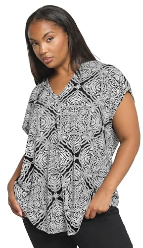 Yours Curve & White Paisley Print Pleated Top - Women's - Plus Size Curve