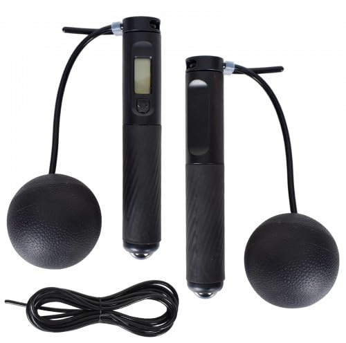 Corde à Sauter, Corde a Sauter Sport avec Compteur de Calories, Poignées Lourdes, Corde à Sauter sans Fil Réglable Portable, Cordes à Sauter Connectée Lestée Adulte, pour Fitness Perte de Graisse Gym