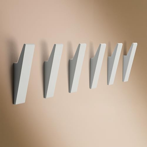 Design Hamburgo Ganchos para abrigos | 6 uds. | Blanco | de pared