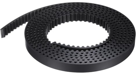 sourcing map S5M Cinghia dentata con estremità aperta, larghezza 10 mm x lunghezza 2 metri, lunghezza passo 5 mm, fili di acciaio all'interno della cinghia sincrona, nero