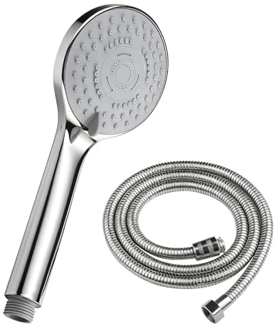 LxsNyvantic Doccetta 5 Getti Alta Pressione Con Tubo 1,5m – Soffione Confortevole, Ugelli Silicone Anti-Calcare, Risparmio Acqua, Getto Massaggio Rilassante