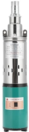 1 x 20 l/min solpump, lyft = 30 m–45 m, kabel 9 m, 12 V, 24 V, djup brunnspump, dränkbar skruvpump, bevattning, trädgård, hus (12 V 30 m 180 W, grön)